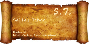 Sallay Tibor névjegykártya